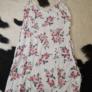 Divided White and Pink Floral Dress